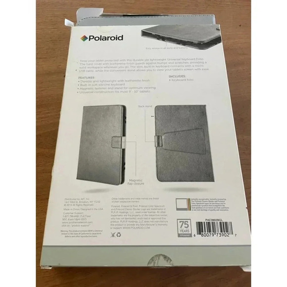 Polaroid 9-10" Universal Keyboard Folio for Tablets - Picture 4 of 9
